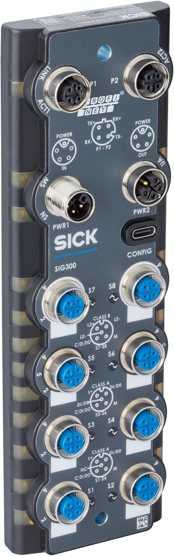 SICK SIG300 Series I/O module, M12, 5 way, 4 port
