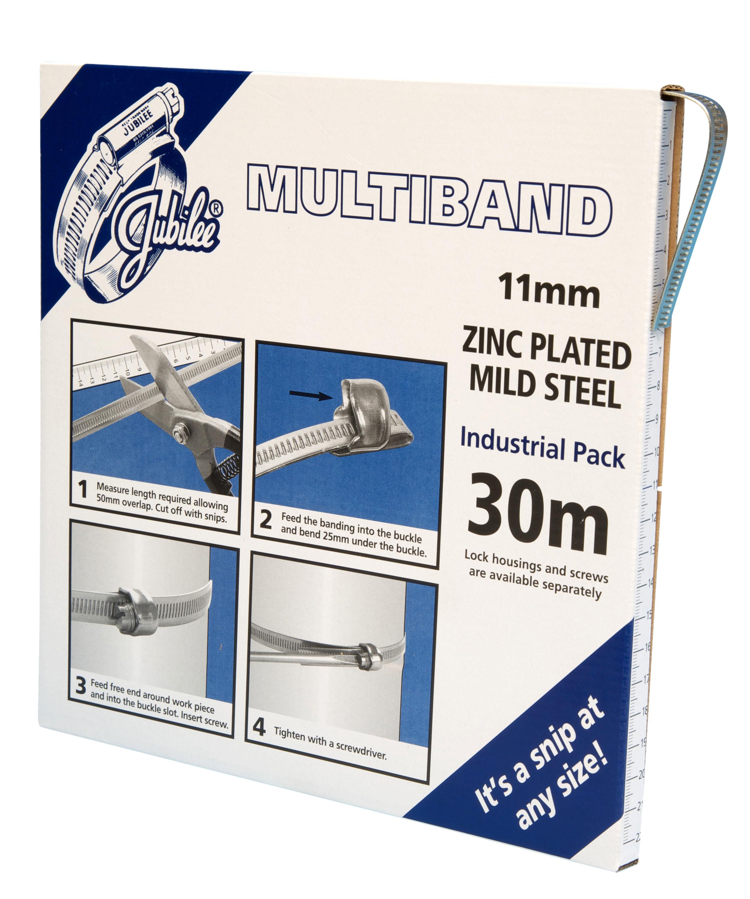 Jubilee Zinc-Plated Mild Steel Hose Clip, 11mm Band Width