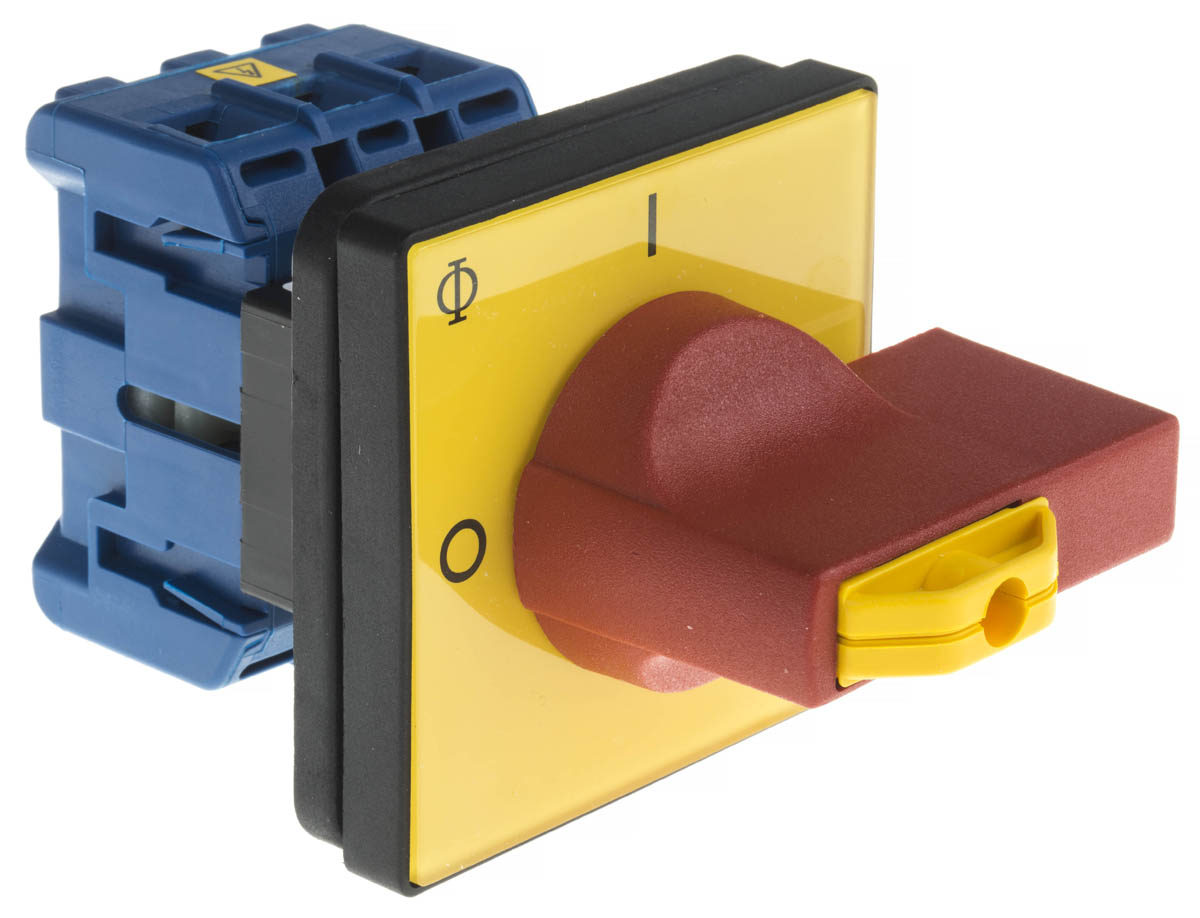 Kraus & Naimer 3P Pole Panel Mount Isolator Switch - 25A Maximum Current, 7.5kW Power Rating, IP65