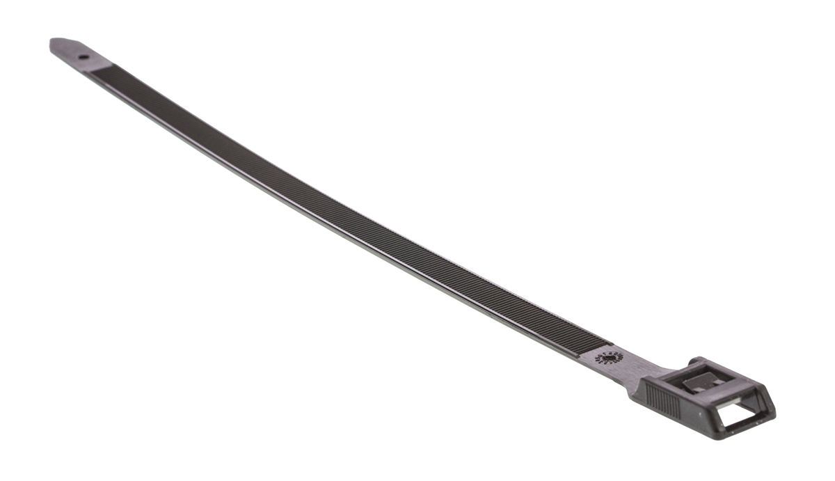 HellermannTyton Cable Tie, Releasable, 275mm x 9 mm, Black PA 6.6 Heatstabilised, Pk-100