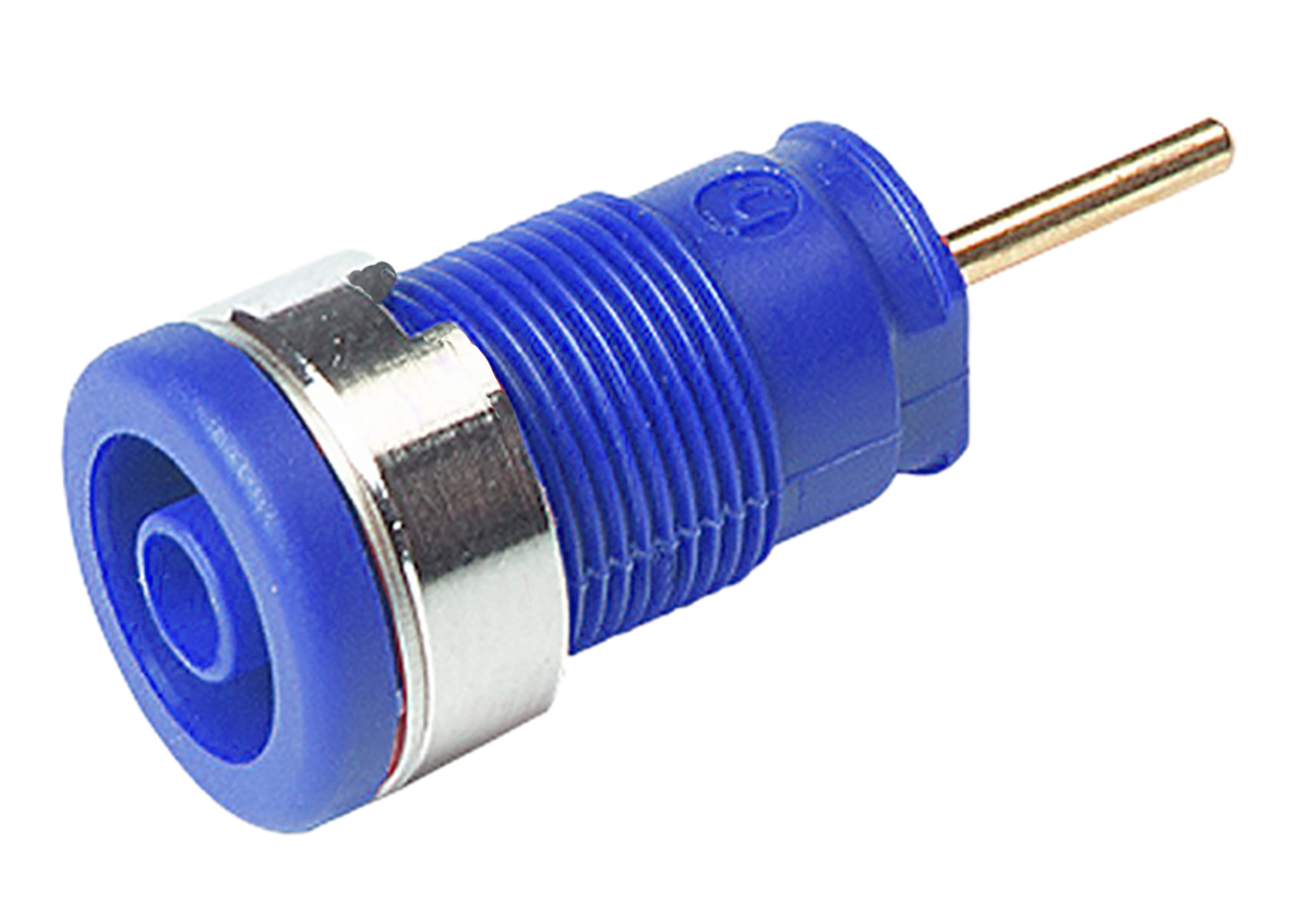 Hirschmann Test & Measurement Blue Female Banana Socket, 4 mm Connector, Solder Termination, 24A, 1000V ac/dc, Gold