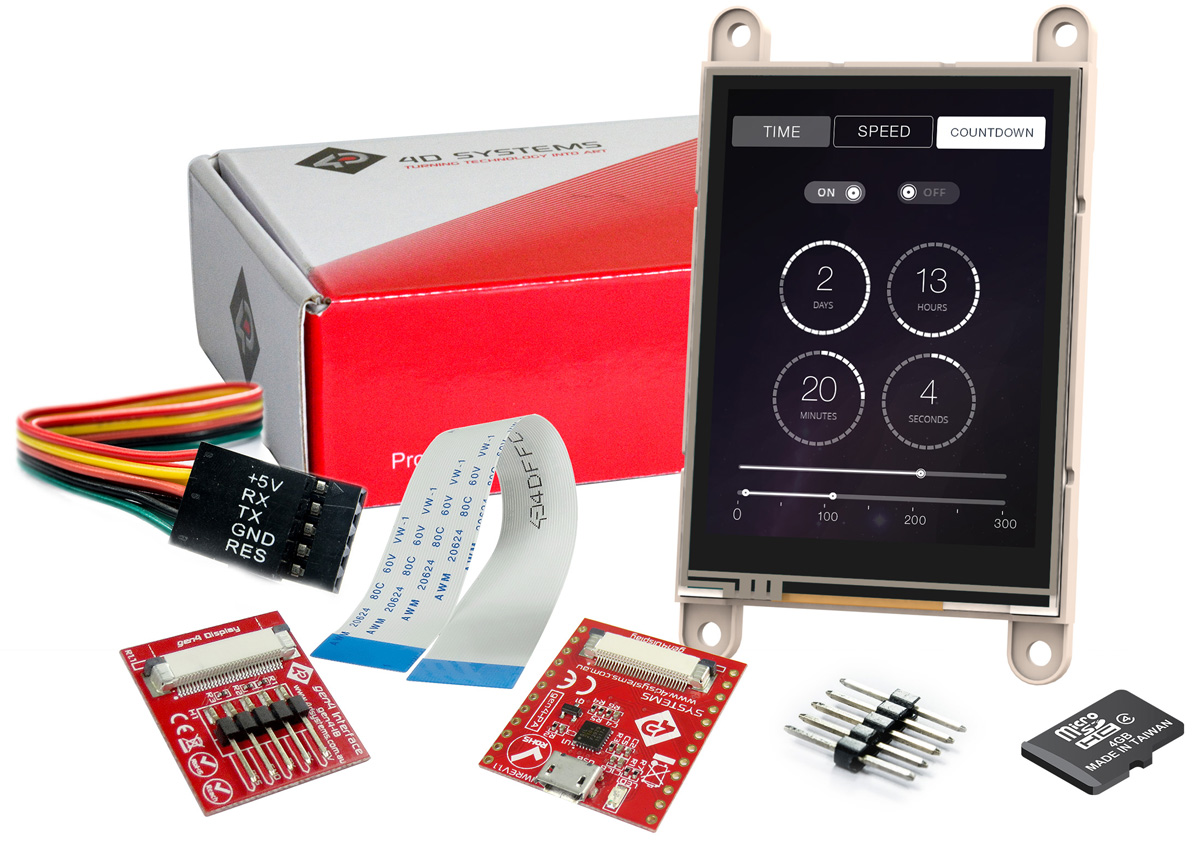 4D Systems SK-gen4-IoD-28T TFT LCD Colour Display / Touch Screen, 2.8in, 240 x 320pixels