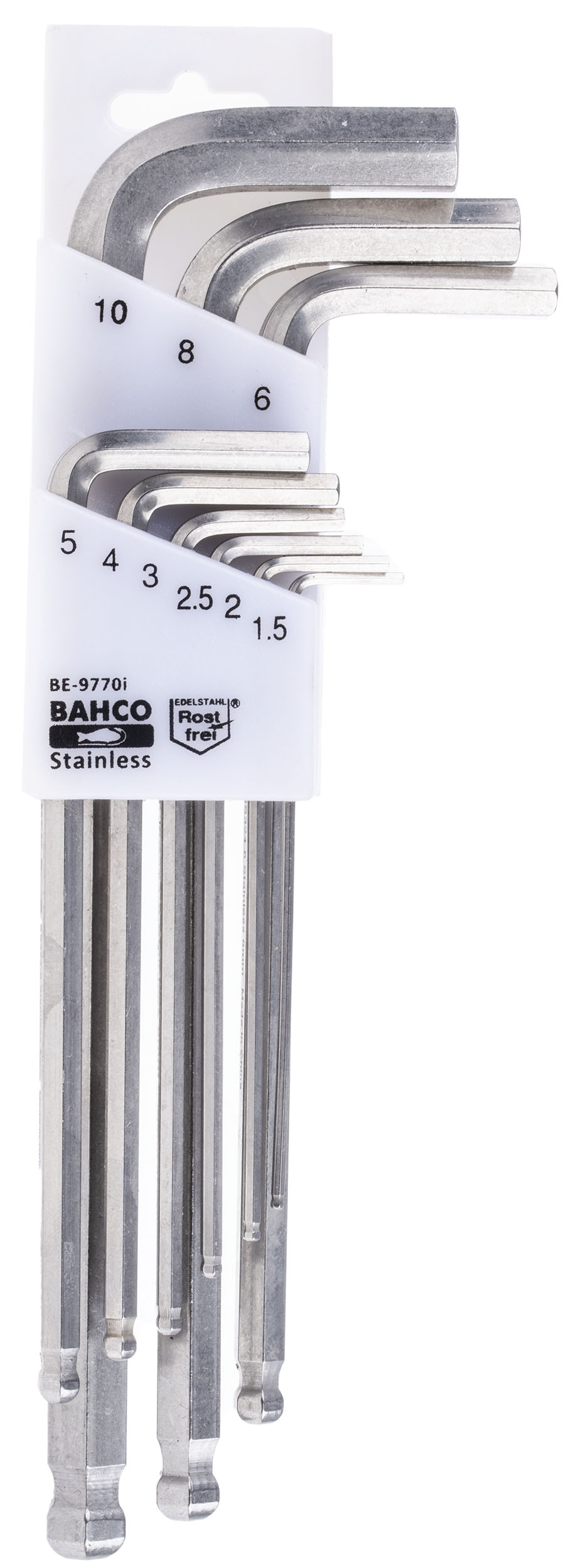Bahco 9 piece L Shape Metric Hex Key Set, 1.5 → 10mm