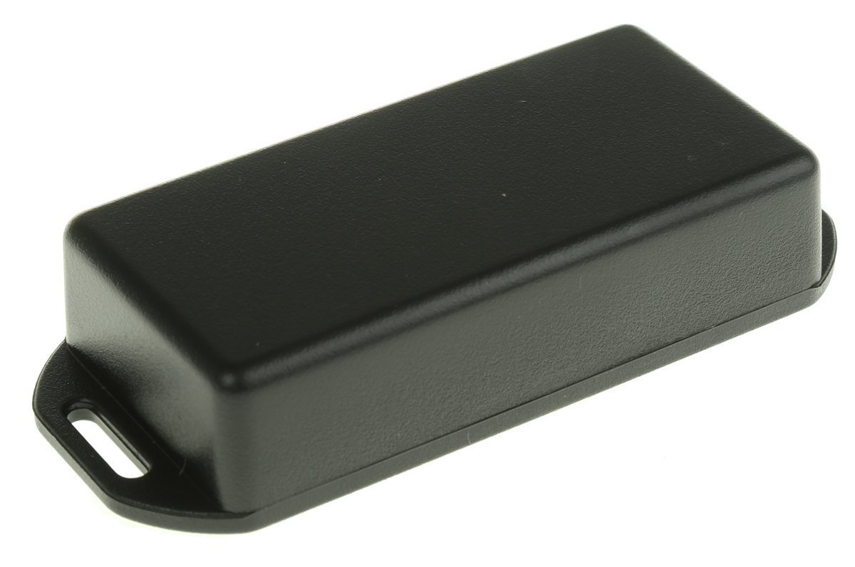 Hammond 1551 Series Black ABS Enclosure, IP54, Flanged, Black Lid, 80 x 40 x 20mm