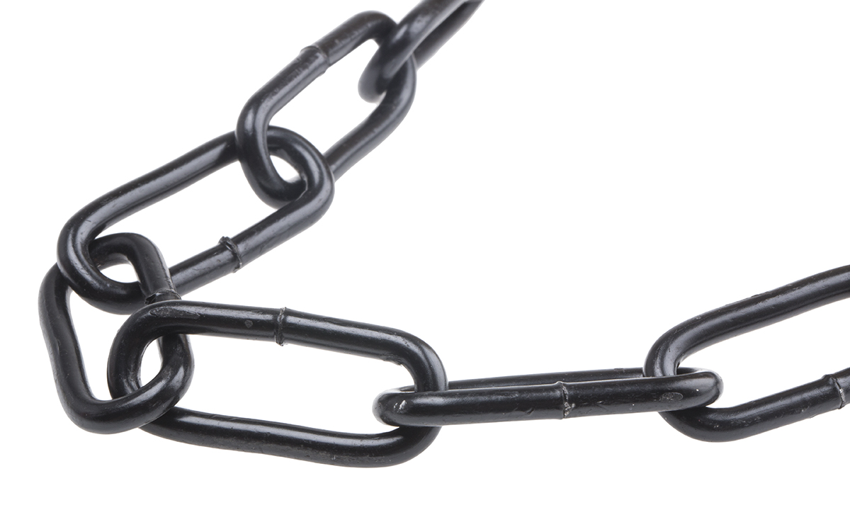 RS PRO Japanned Steel Chain, 10m Length, 85 kg Lifting Load
