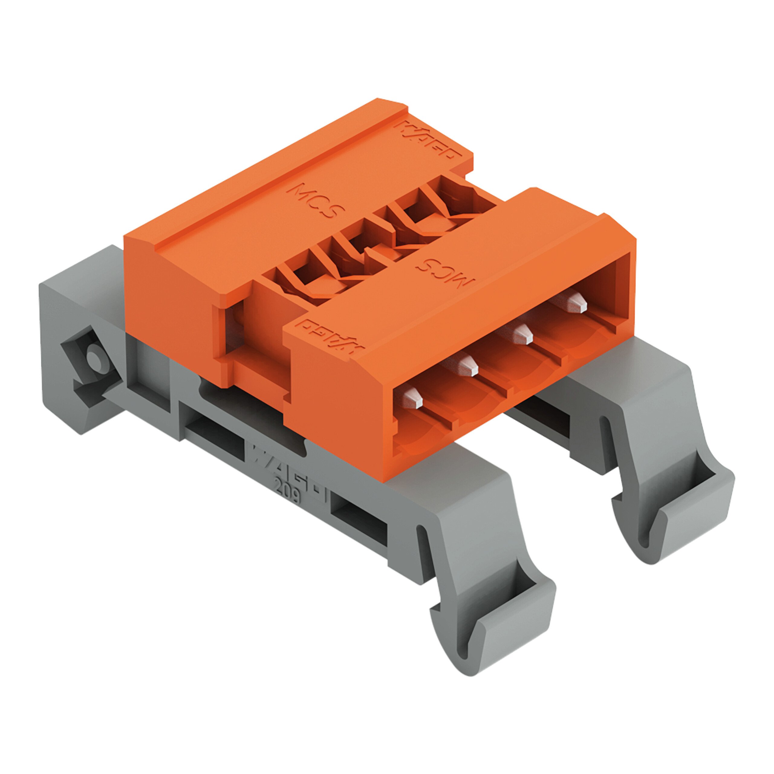 WAGO, 5.08mm Pitch, 232, 4 Way, Horizontal, Pluggable Terminal Block, Pin Header, DIN Rail Mount, Pin Termination,