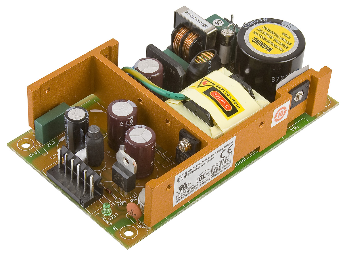 XP Power Switching Power Supply, SDS60UT06, ±5 V dc, ±12 V dc, 3 A, 6 A, 800 mA, 63W, Triple Output, 120 → 370 V