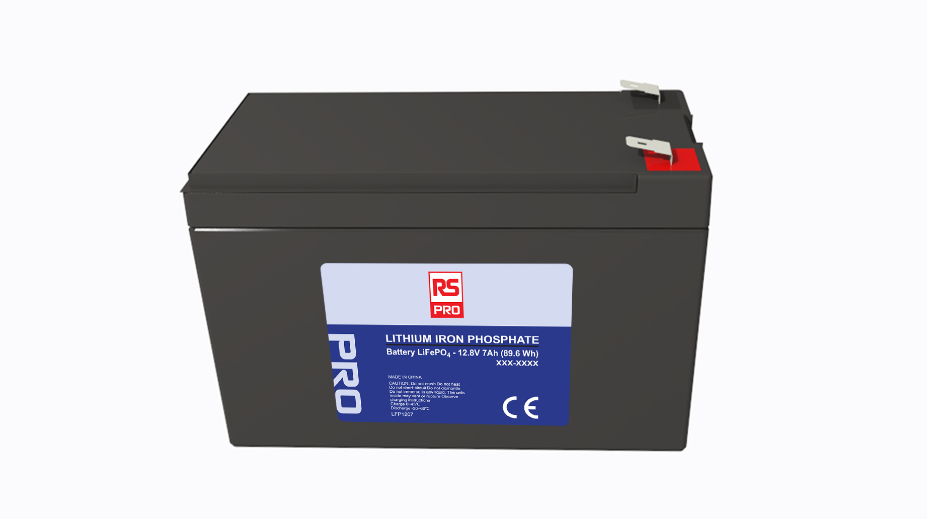 RS PRO 12.8V Lithium Iron Phosphate Rechargeable Battery, 7Ah - Pack of 1