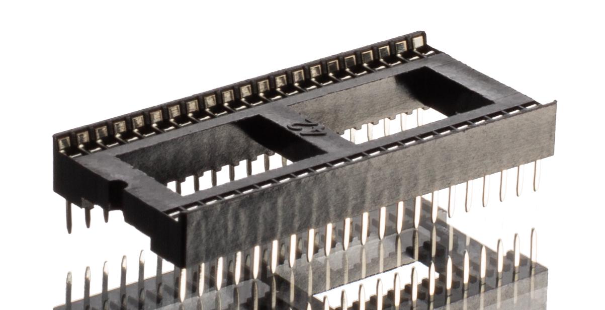 Winslow 1.77mm Pitch Vertical 42 Way, Through Hole Stamped Pin Open Frame IC Dip Socket, 10A