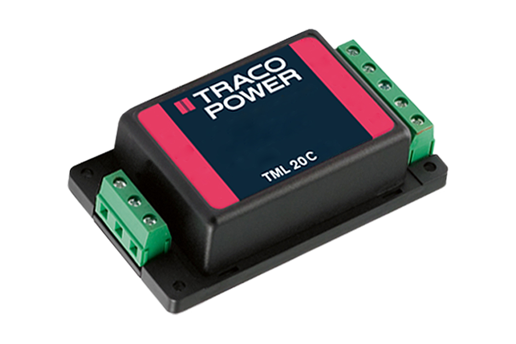 TRACOPOWER Switching Power Supply, TML 20515C, 5 V dc, ±15 V dc, 2.8 A, 200 mA, 20W, Triple Output, 100 → 375 V