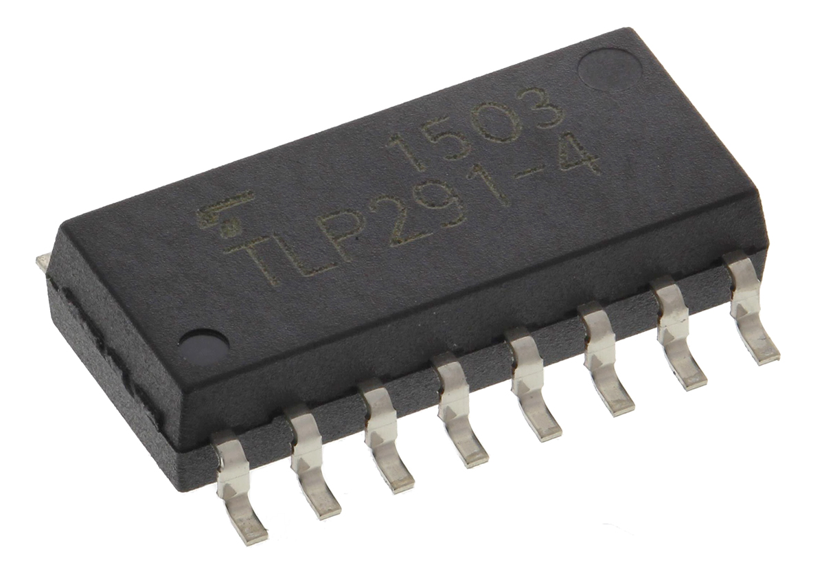 Toshiba, TLP290-4(GB,E(T AC Input Phototransistor Output Quad Optocoupler, Surface Mount, 16-Pin SO
