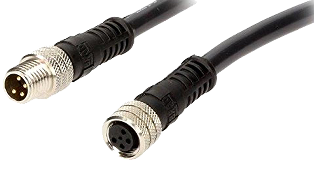 Brad from Molex Female 4 way Threaded to Male 4 way M8 Sensor Actuator Cable, 2 m