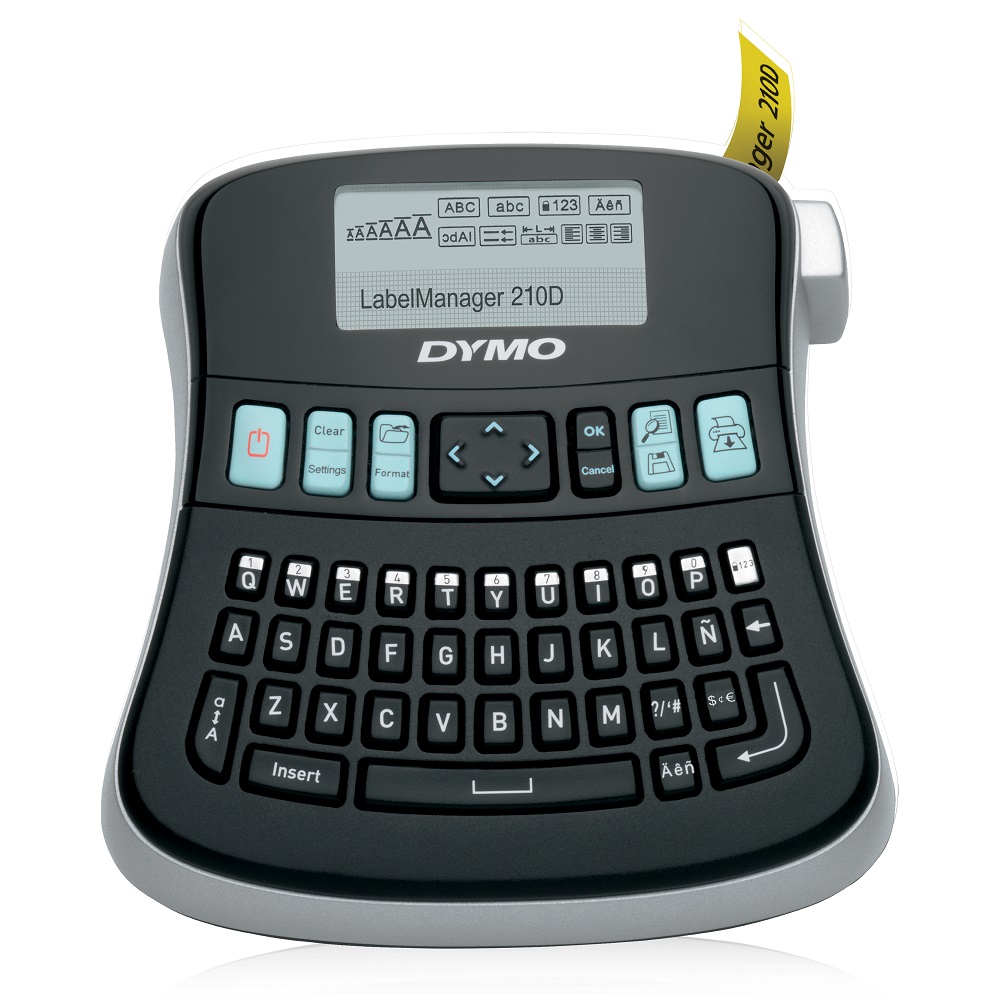 Dymo LabelManager 210D Handheld Label Printer, 12mm Max Label Width, Euro Plug