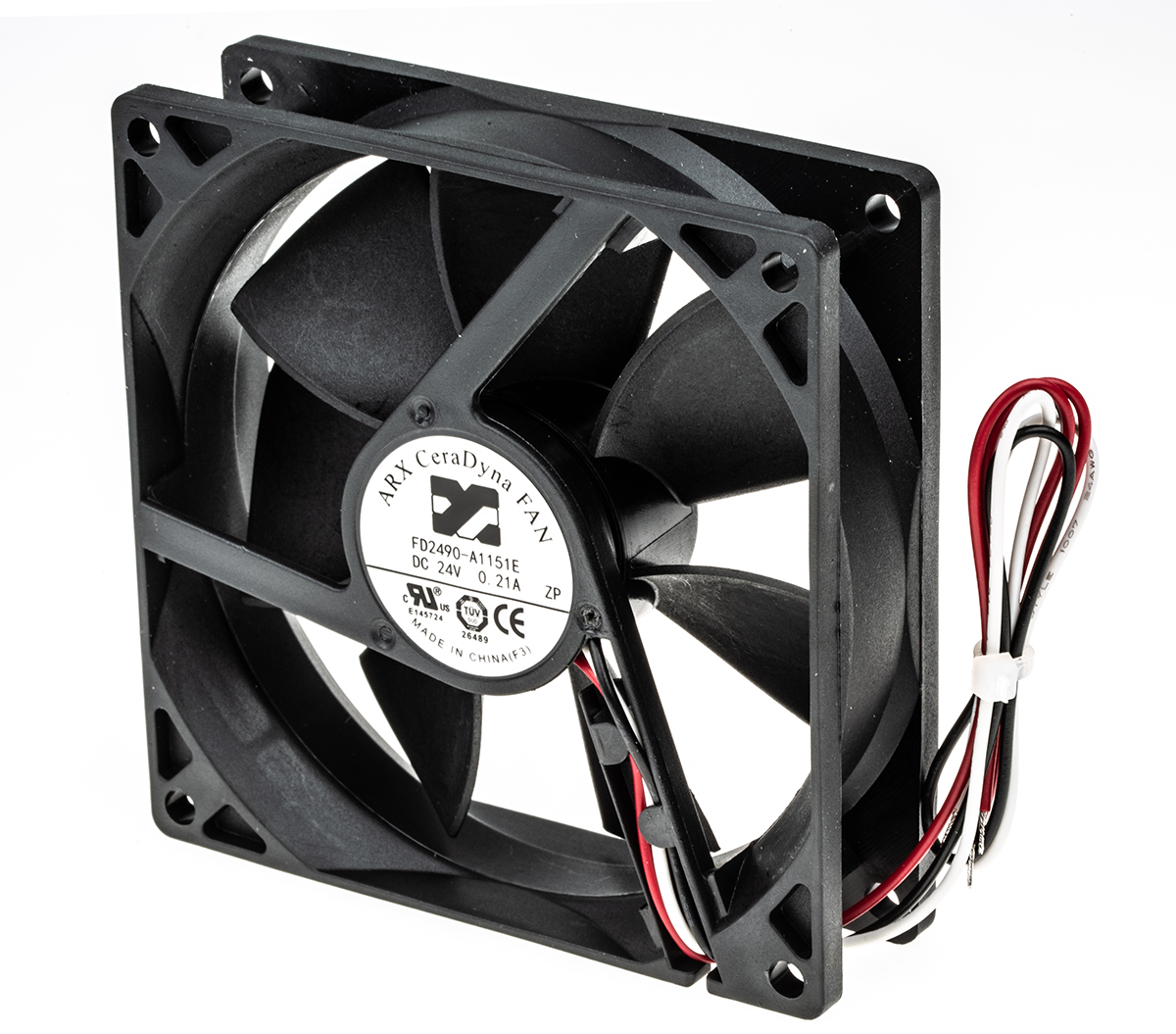 ARX CeraDyna Series Axial Fan, 24 V dc, DC Operation, 108.2m³/h, 4.32W, 180mA Max, 92 x 92 x 25mm
