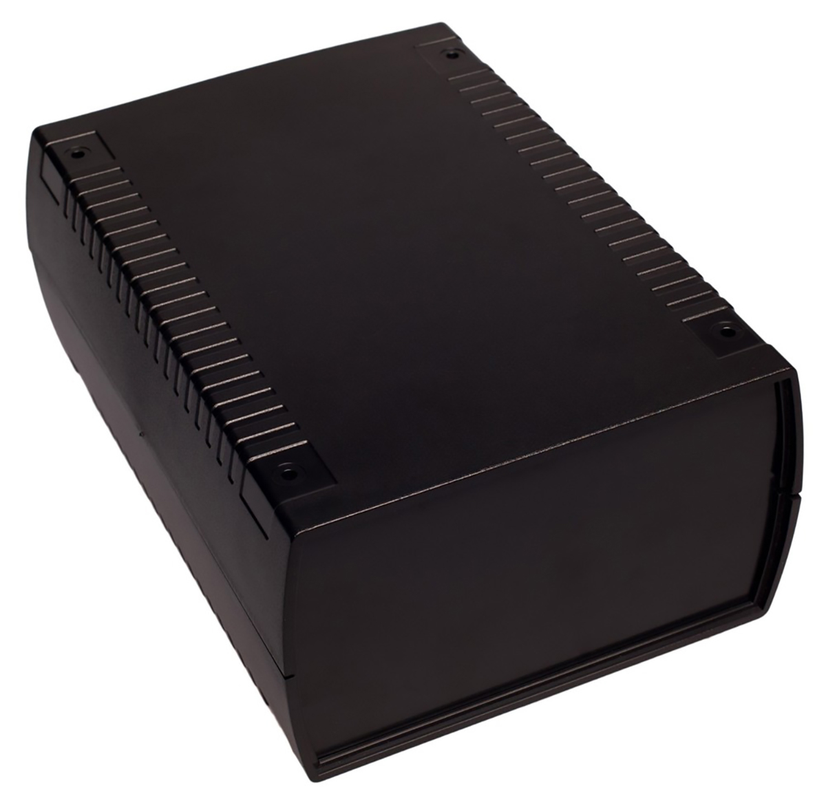 RS PRO Black ABS Enclosure, IP53, IK06, Black Lid, 185.5 x 136 x 80mm