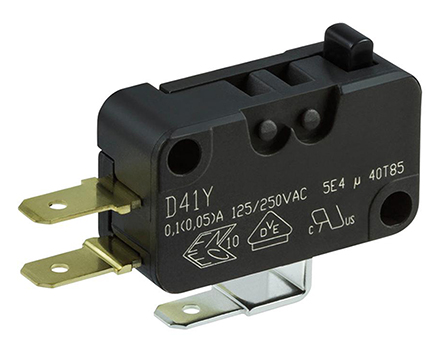 ZF Button Micro Switch, Quick Connect Terminal, 10 A @ 125/250 V ac, 6 A @ 30 V dc, SP-CO, IP50