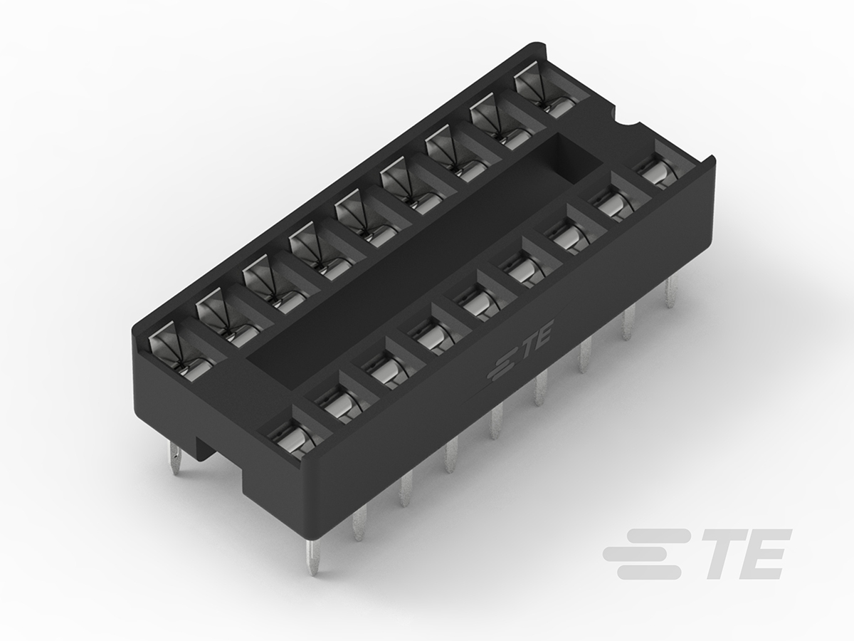 TE Connectivity 2.54mm Pitch Straight 18 Way, Through Hole Ladder IC Dip Socket, 1A