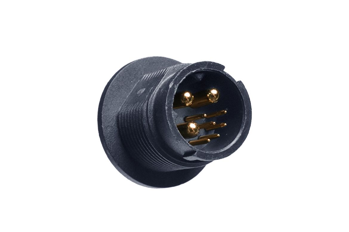 Amphenol Industrial Circular Connector, 9 Contacts, Panel, 14 mm Connector, Plug, Male, IP67, AAAA-BML Series