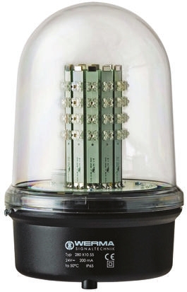 Werma Red Steady Beacon, 230 V ac, Base Mount, LED Bulb, IP65