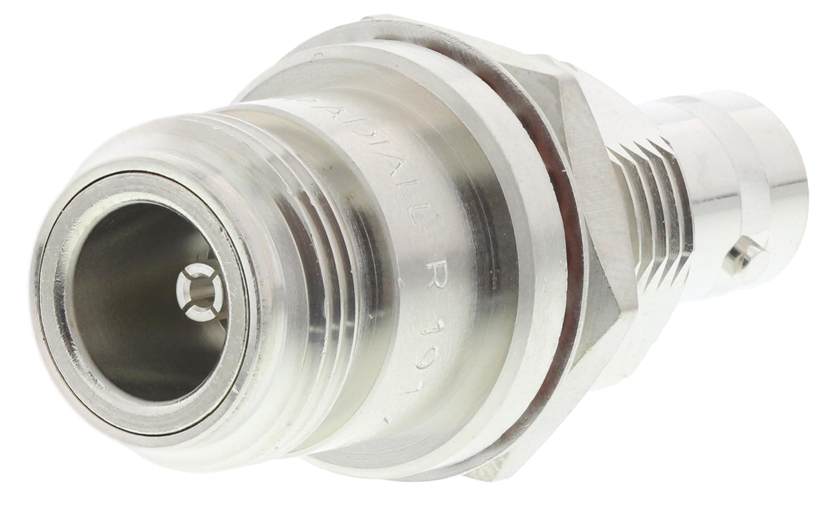Radiall Straight 50Ω RF Adapter BNC Socket to N Socket 4GHz