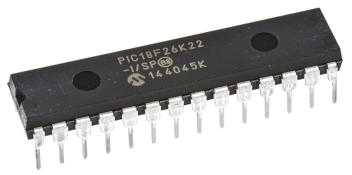 Microchip, 8 bit PIC, PIC18F2XK22 Microcontroller, 64 MHz, 64kB FLASH, 28-Pin SPDIP