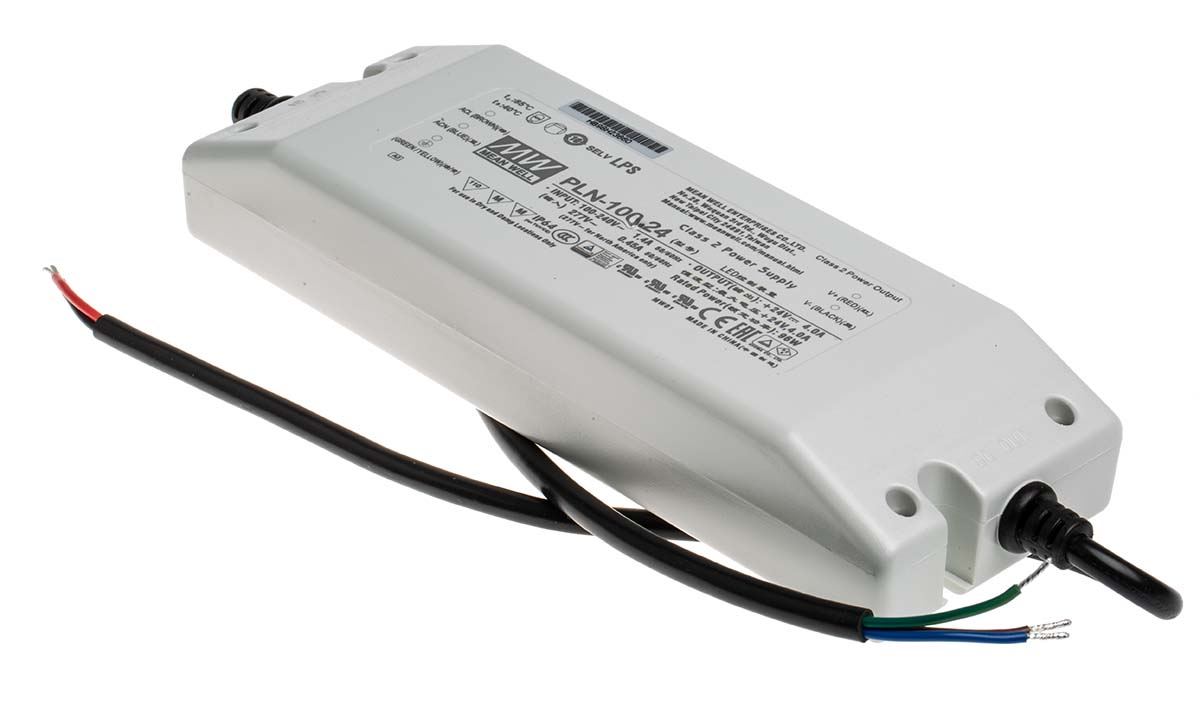 MEAN WELL LED Driver, 24V Output, 96W Output, 4A Output, Constant Voltage