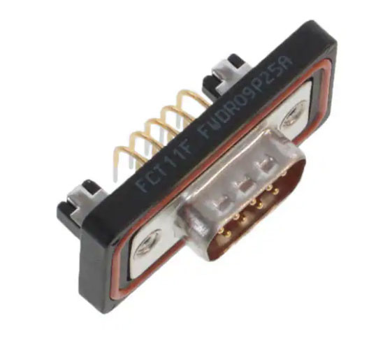 FCT from Molex 172704 9 Way Right Angle Through Hole D-sub Connector Plug, 2.84mm Pitch, with 4-40 Screw Locks