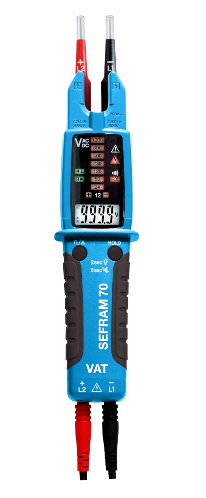 Sefram 70, Digital Voltage tester, 1000V ac/dc, Continuity Check, Battery Powered