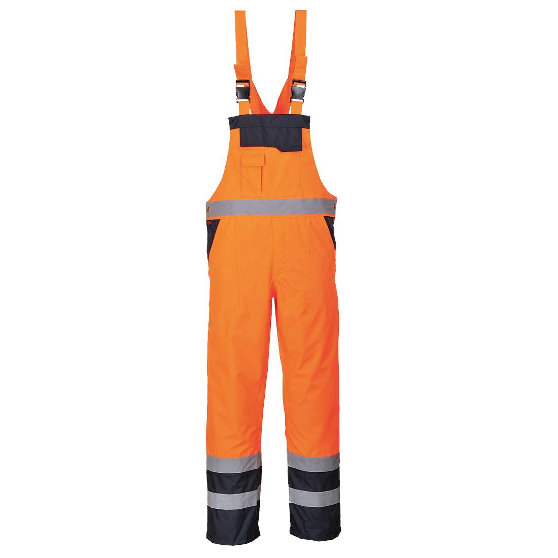 Portwest Orange/Navy Reusable Bib & Brace, XXL