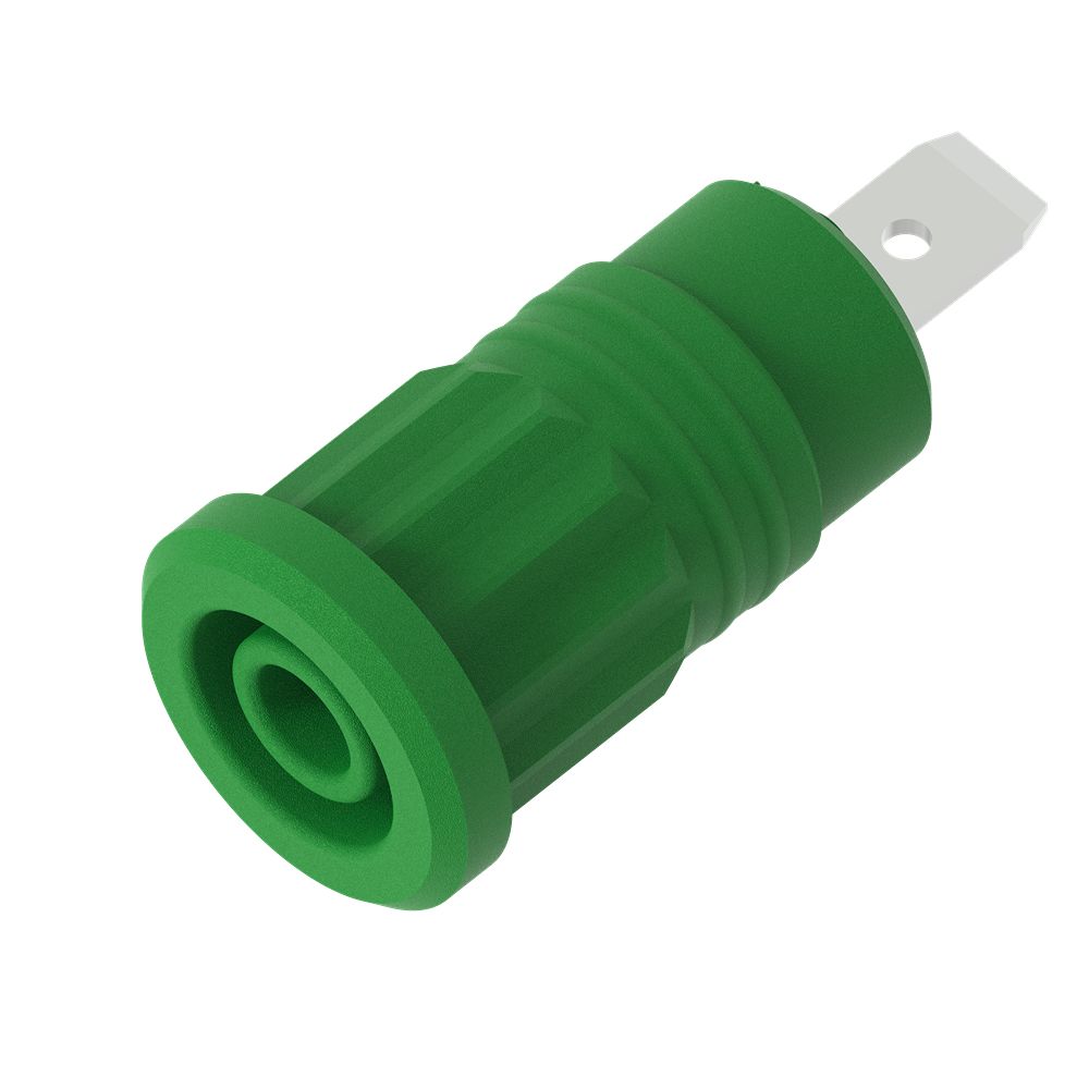 Electro PJP Green Female Banana Socket, 4 mm Connector, Press Fit Termination, 36A, 1kV, Nickel Plating