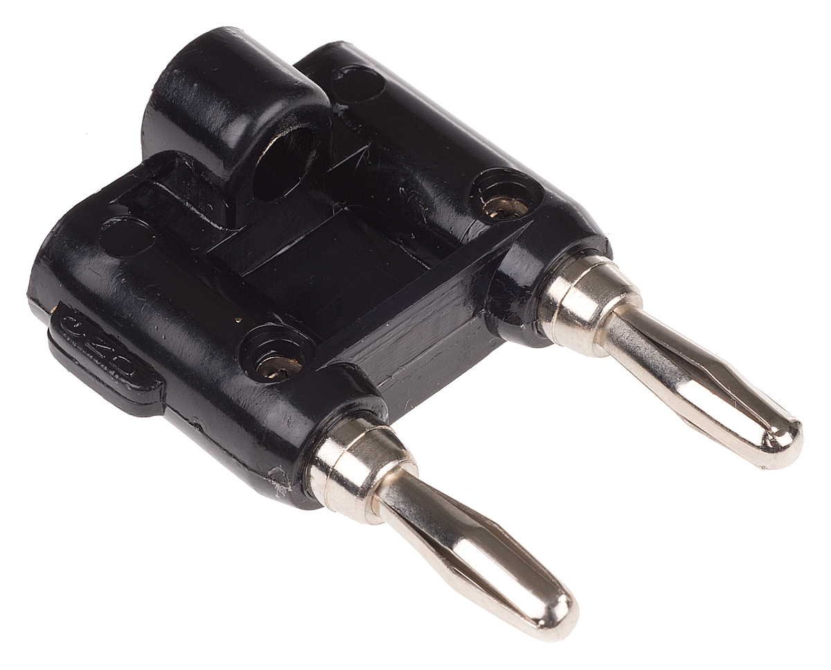 Mueller Electric Black Male Banana Plug, 15A, Nickel Plating