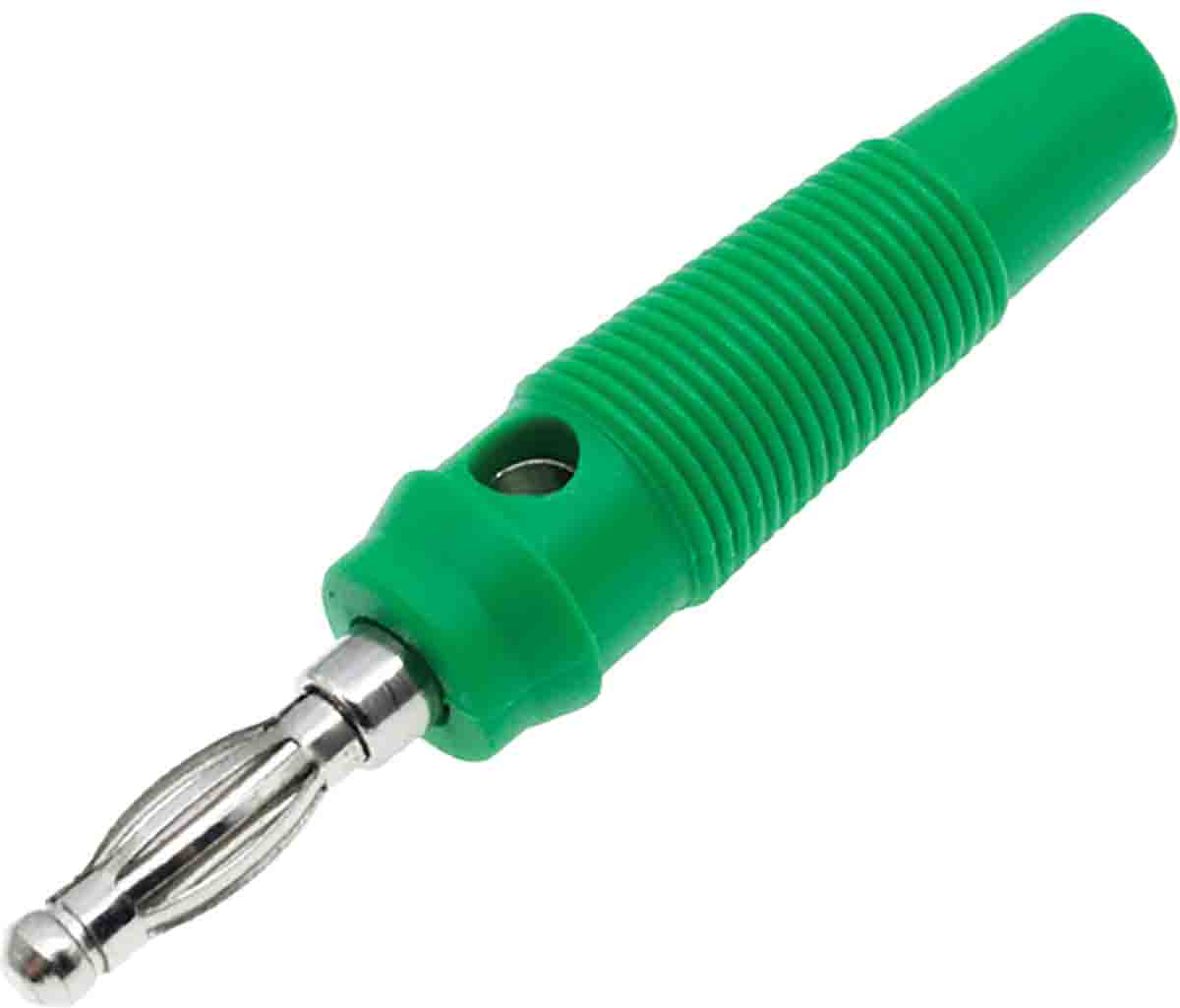 RS PRO Green Male Banana Plug, 4 mm Connector, Screw Termination, 24A, 30V, Nickel Plating