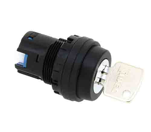 Idec HW 3-position Key Switch Head, Spring Return, 22mm Cutout