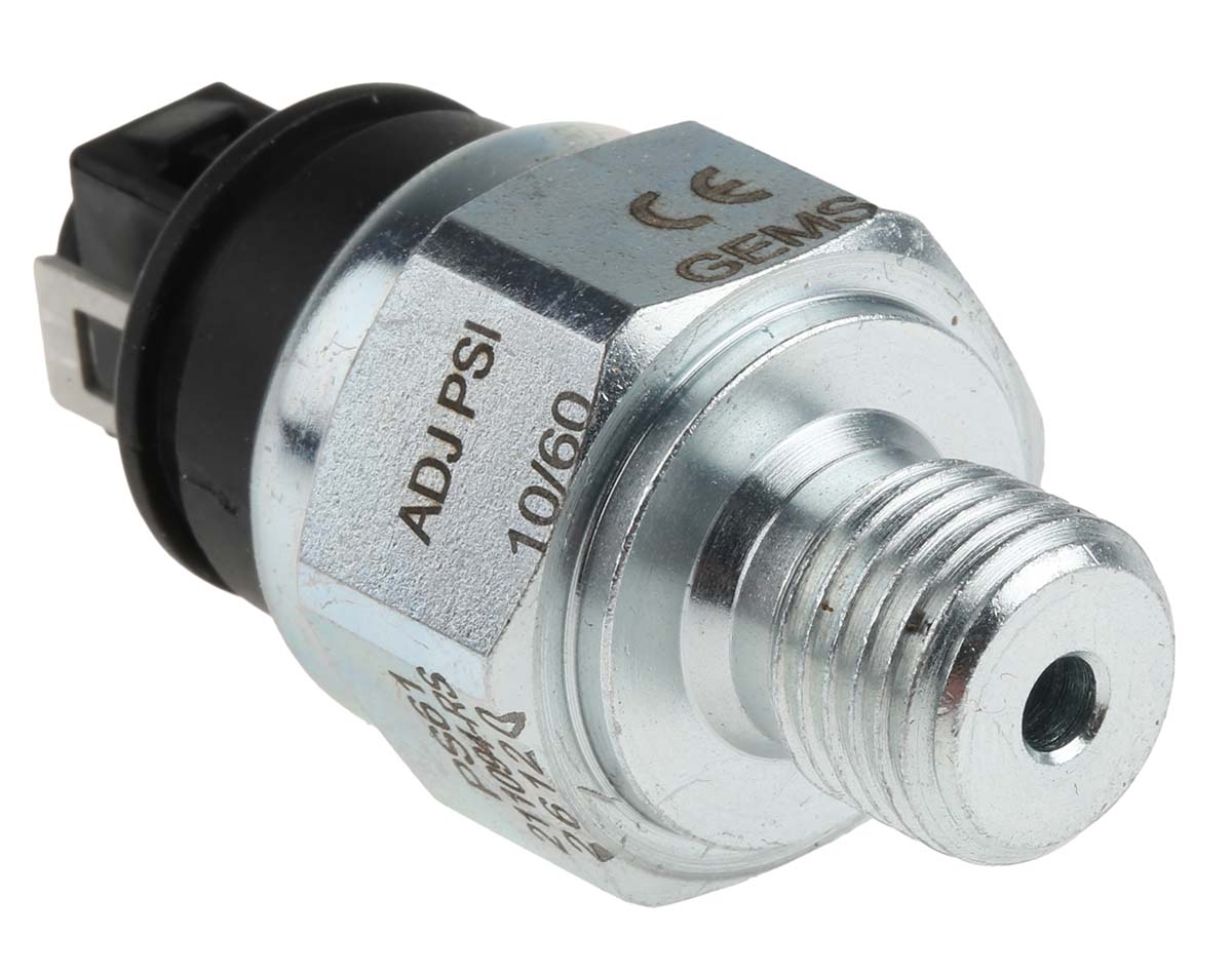 Gems Sensors Pressure Switch, 15psi Min, 60psi Max, SPST-NC Output