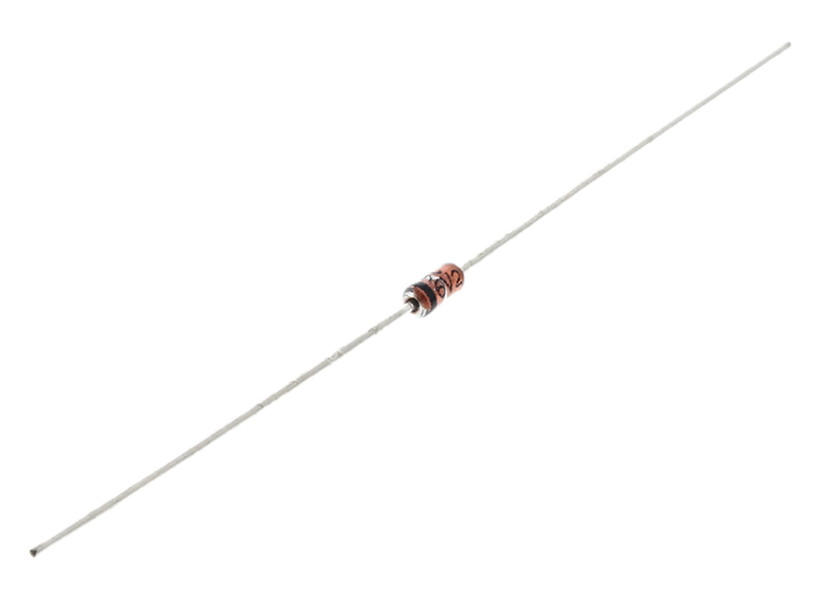 onsemi, 6.2V Zener Diode 5% 500 mW Through Hole 2-Pin DO-35