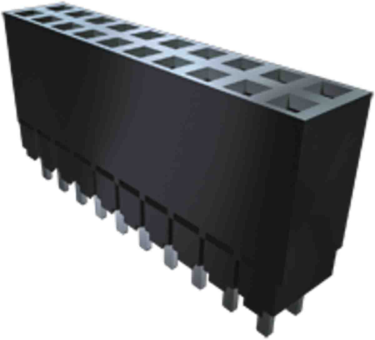 Samtec ESW Series Vertical Through Hole Mount PCB Socket, 5-Contact, 1-Row, 2.54mm Pitch, Solder Termination