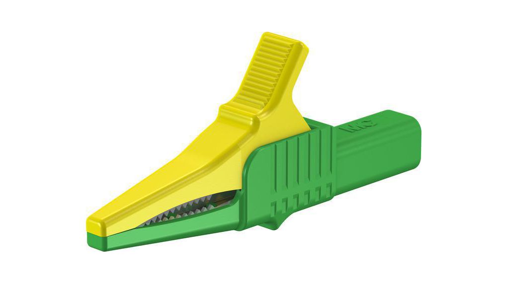 Staubli Crocodile Clip, 32A, Green/Yellow