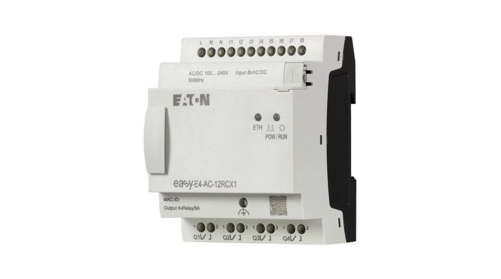 Eaton EasyE4 Series Control Relay for Use with PLCs, 100 → 240 V ac/dc Supply, Relay Output, 8-Input, Digital