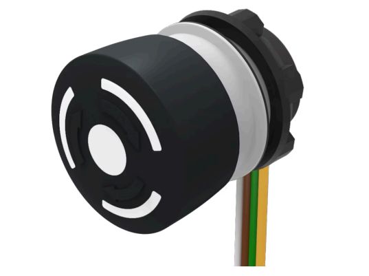 EAO 84-6340 Series Maintained Illuminated Emergency Stop Push Button, Panel Mount, 22.3mm Cutout, DPST, IP65, IP66, IP67