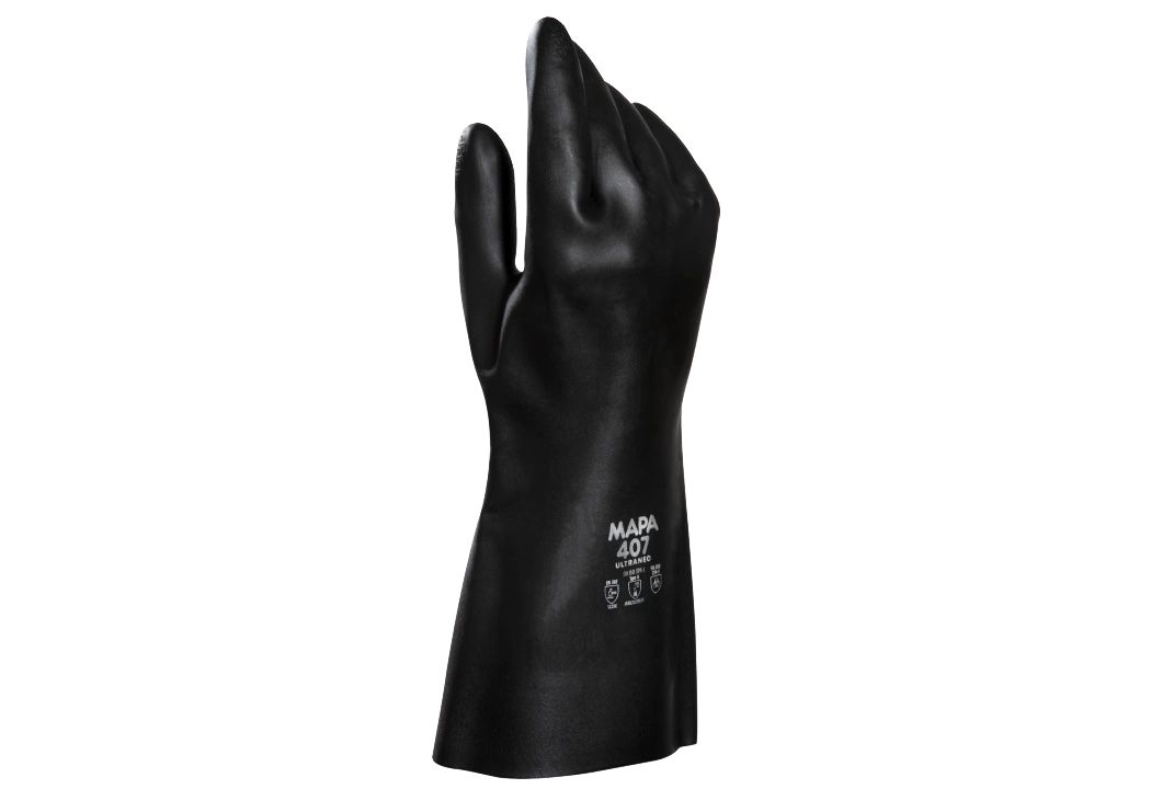 Mapa ULTRANEO 407 Black Polychloroprene Work Gloves, Size 10