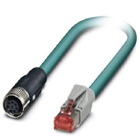 Phoenix Contact, 2m Cat5, Blue M12 to Female RJ45 Male, Shielded Shielded, Terminated