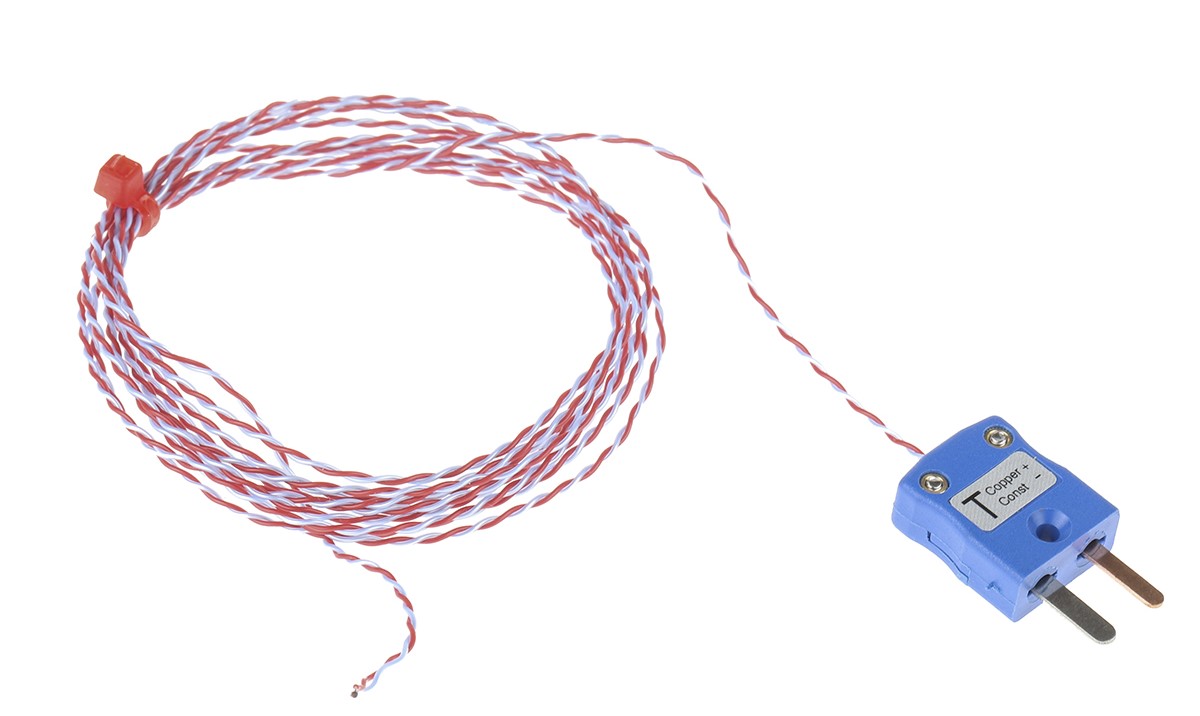 RS PRO Type T Exposed Junction Thermocouple 2m Length, 1/0.3mm Diameter → +250°C