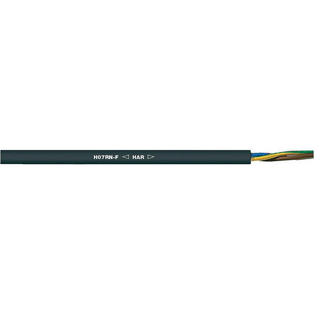 Lapp H07RN-F Power 2.5 mm² 4 Core Power Cable, H07RN-F, Black Rubber, 50m