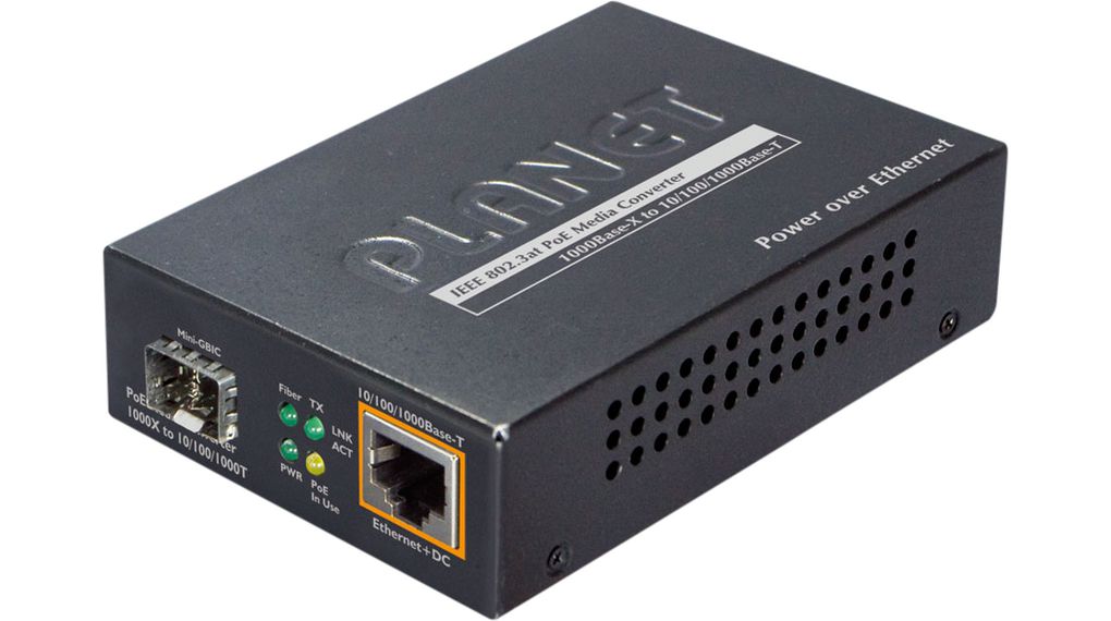 Planet SFP Ethernet Media Converter, 10/100 Mbit/s, 1000 Mbit/s, Full Duplex 120km