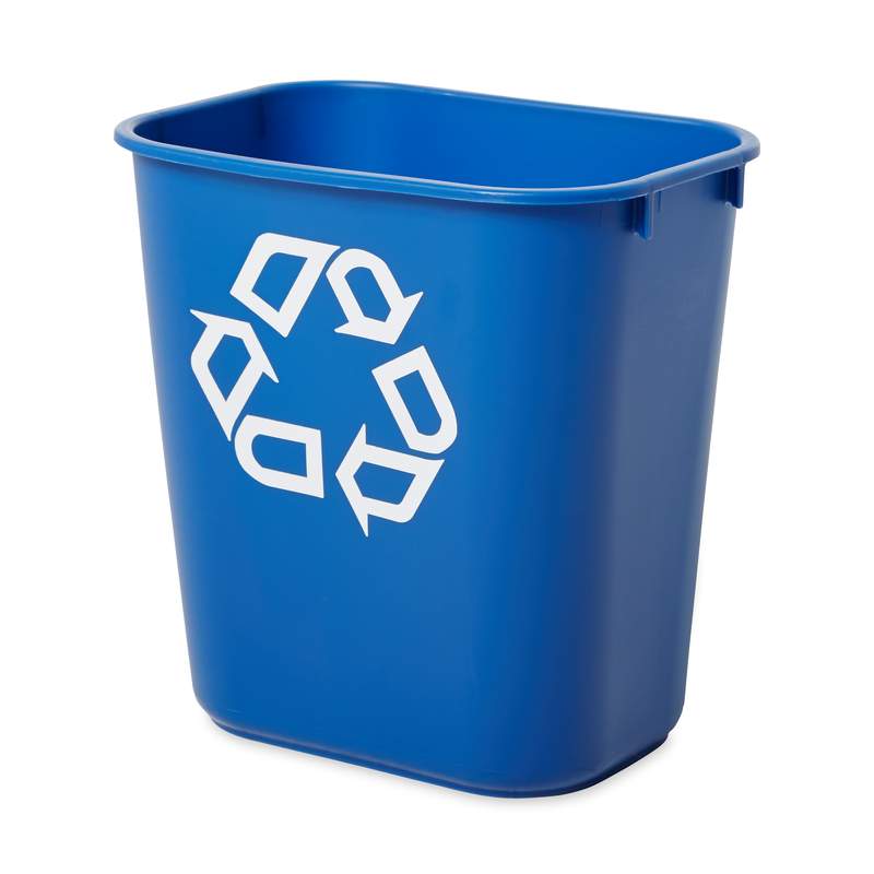 Rubbermaid Commercial Products Rubbermaid Commercial Deskside Recycling Container 12L Blue Polypropylene Waste Bin