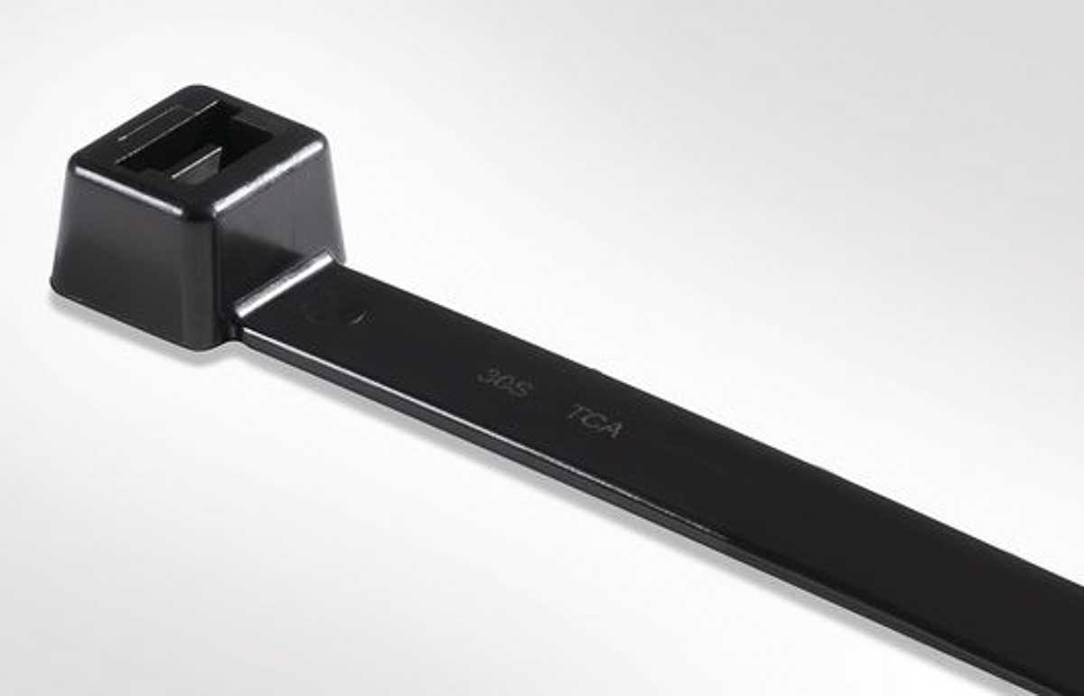HellermannTyton Cable Tie, Inside Serrated, 535mm x 13.2 mm, Black Polyamide 6.6 (PA66), Pk-50