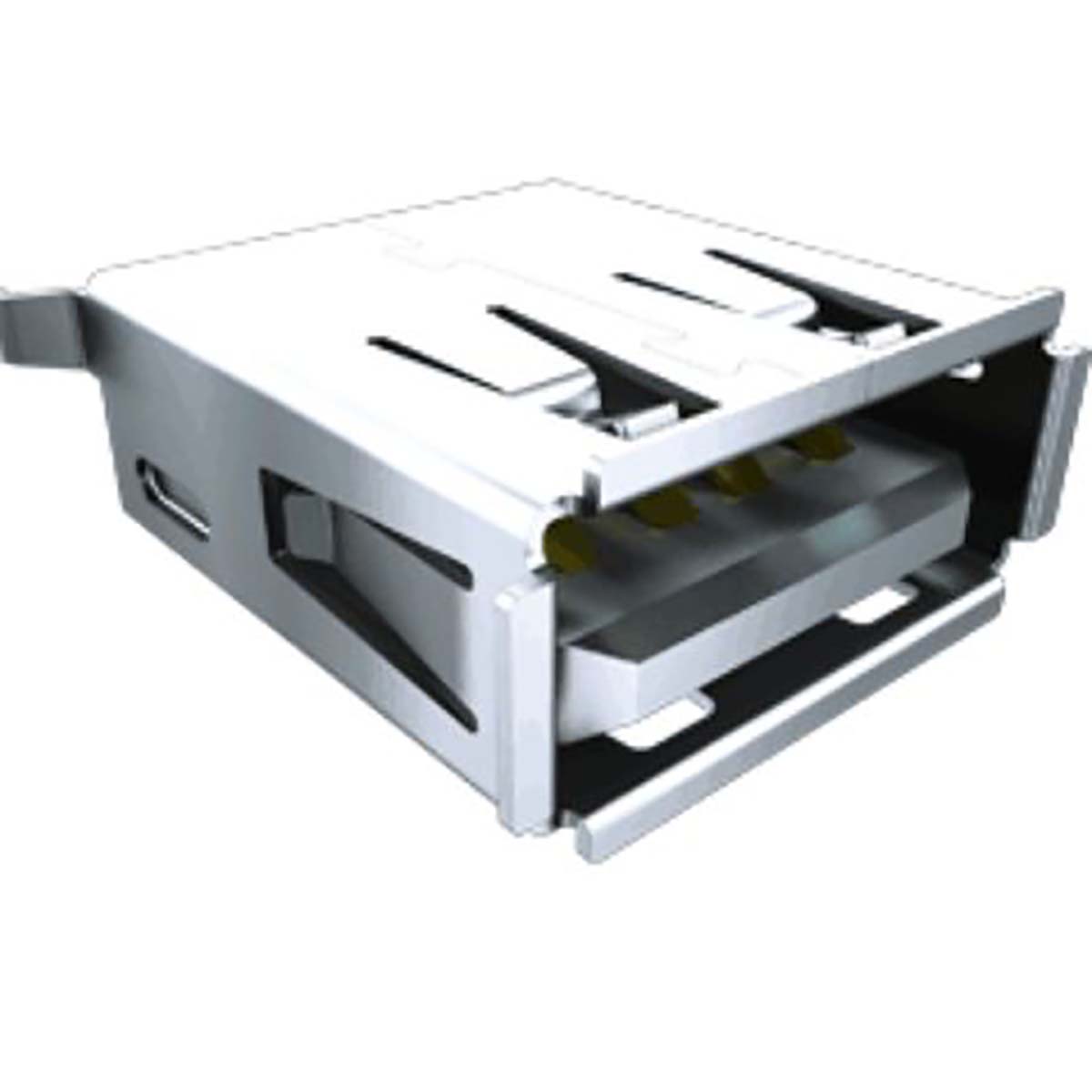 Samtec Right Angle, SMT, Socket- 4 Port Type B 2.0 USB Connector