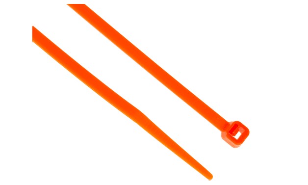 RS PRO Cable Tie, 203mm x 3.6 mm, Orange Nylon, Pk-250