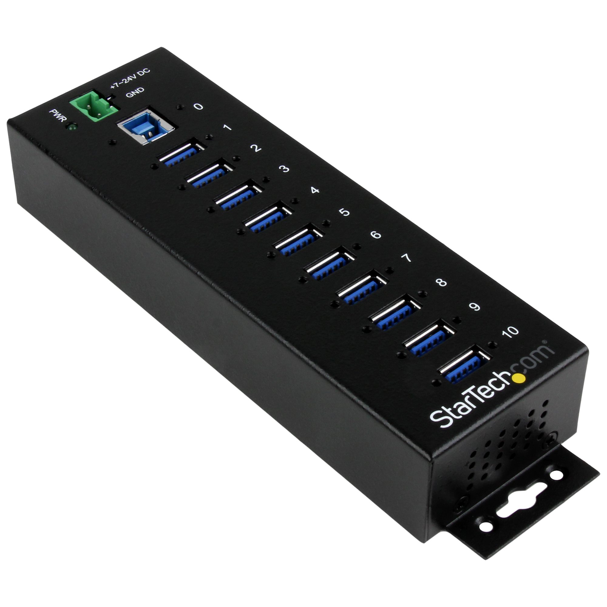 StarTech.com 10 Port USB 3.0 USB A  Hub, Terminal Connector Powered, 198 x 56 x 31mm
