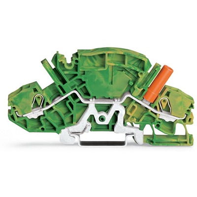 WAGO 2007-8807 TOPJOB S Series Green, Yellow, 6mm², 1-Level, Push-In Cage Clamp Termination